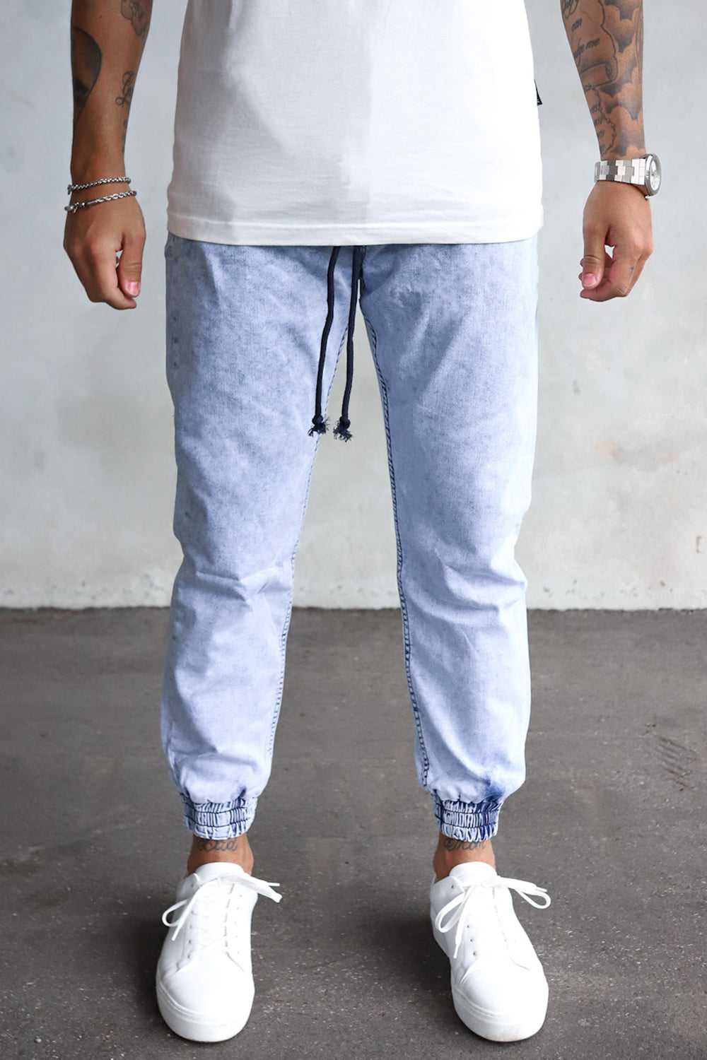 2Y Jogger Denim Jeans Pants Light Blue