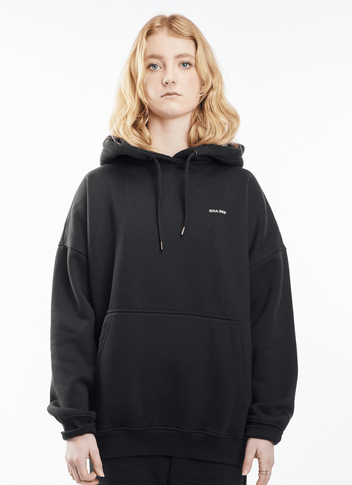 Soulside Frauen Oversized Hoodie - Heavy Basic Soul - Washed Black