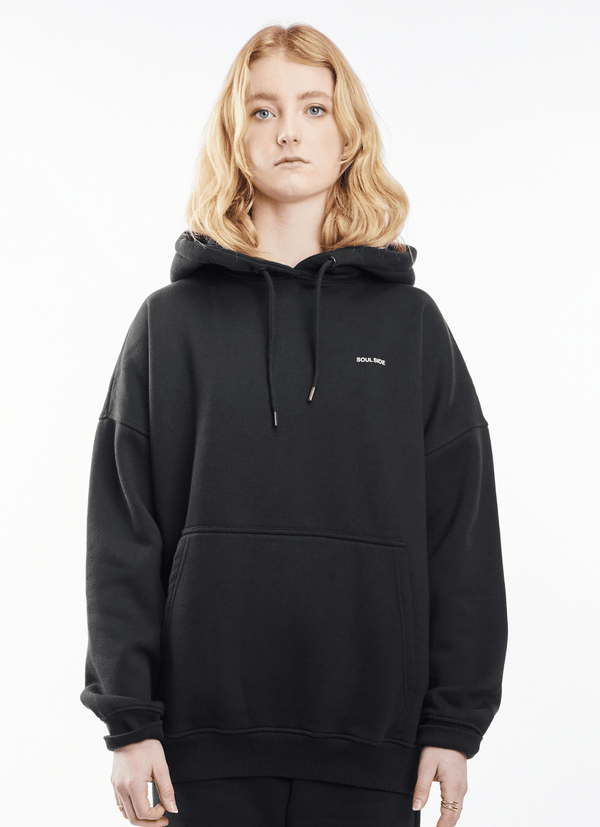 Soulside Frauen Oversized Hoodie - Heavy Basic Soul - Washed Black