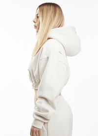 Soulside Frauen Heavy Cropped Hoodie - Copped Basic Soul - Coconut Milk