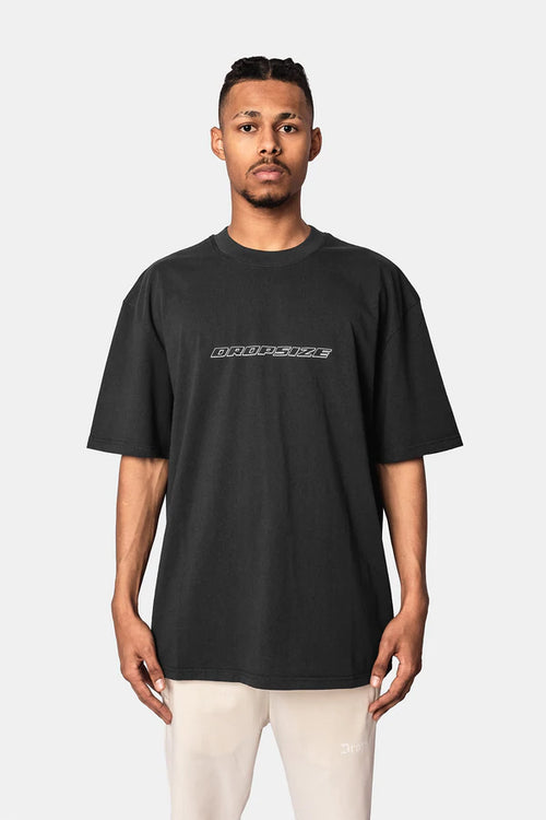 Heavy Oversize Mobile Phone T-Shirt Washed Black