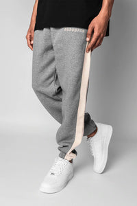 Dropsize Heavy Side Stripe Sweatpants Heather Grey