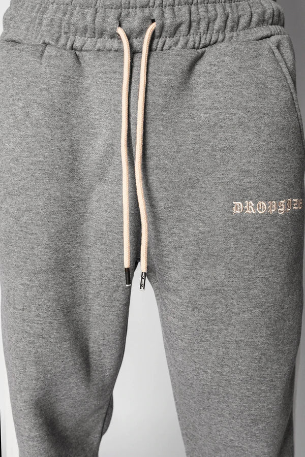 Dropsize Heavy Side Stripe Sweatpants Heather Grey