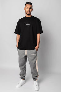 Dropsize Heavy Side Stripe Sweatpants Heather Grey