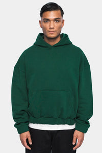 Dropsize Heavy Oversize Rubber Patch Hoodie Green