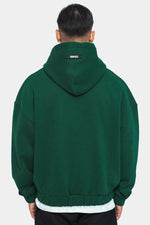 Dropsize Heavy Oversize Rubber Patch Hoodie Green