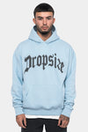 Dropsize Heavy Oversize Puffer Print Hoodie Baby Blue