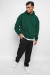 Dropsize Heavy Oversize Rubber Patch Hoodie Green