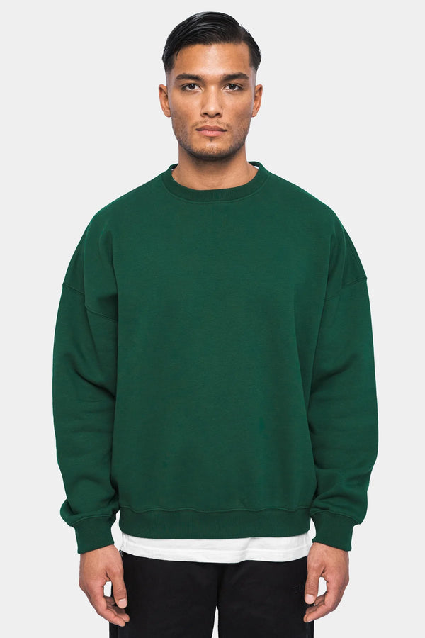 Dropsize Heavy Oversize Rubber Patch Sweater Green