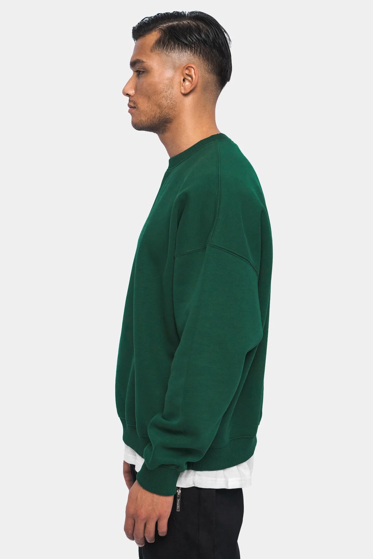 Dropsize Heavy Oversize Rubber Patch Sweater Green