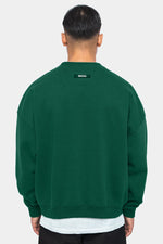 Dropsize Heavy Oversize Rubber Patch Sweater Green