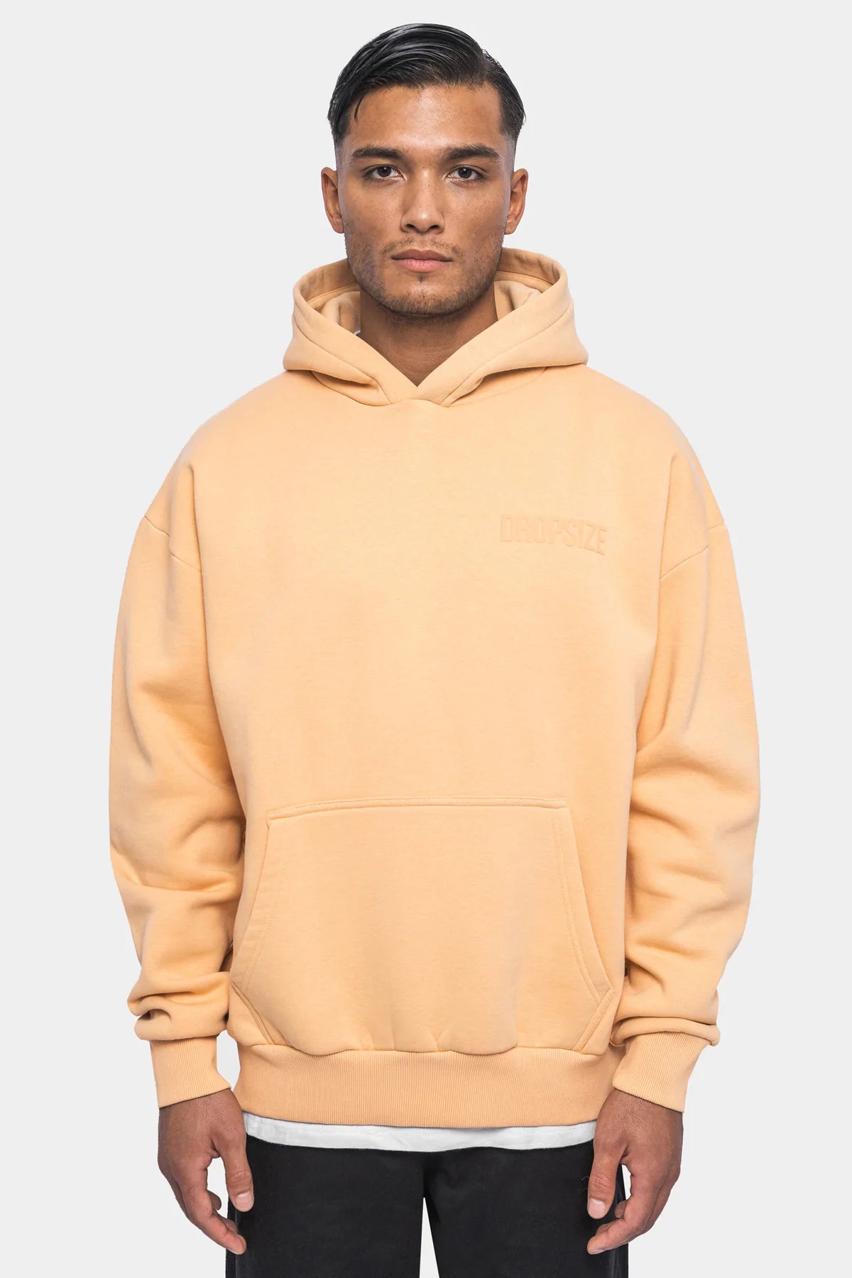 Dropsize Heavy Oversize HD Print Hoodie Washed Peach