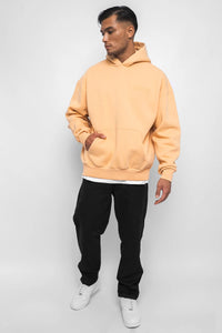 Dropsize Heavy Oversize HD Print Hoodie Washed Peach