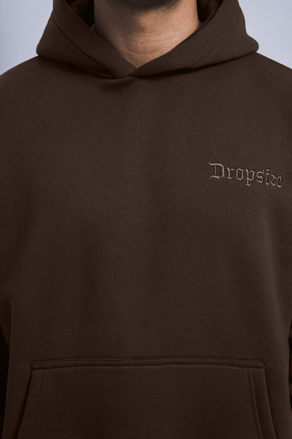 Dropsize Heavy Oversize Hoodie Chocolate Brown