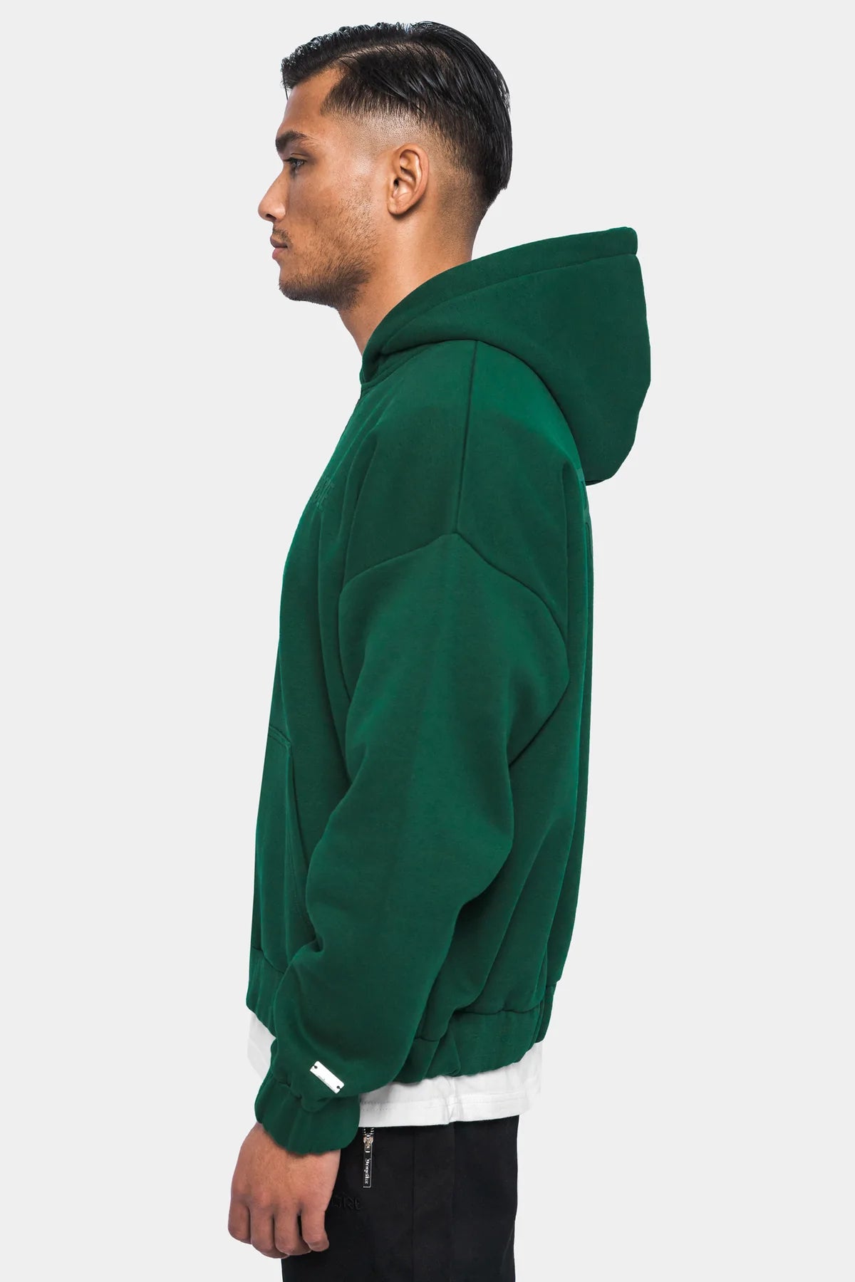 Dropsize Super Heavy Oversized HD Print Zip Hoodie Green