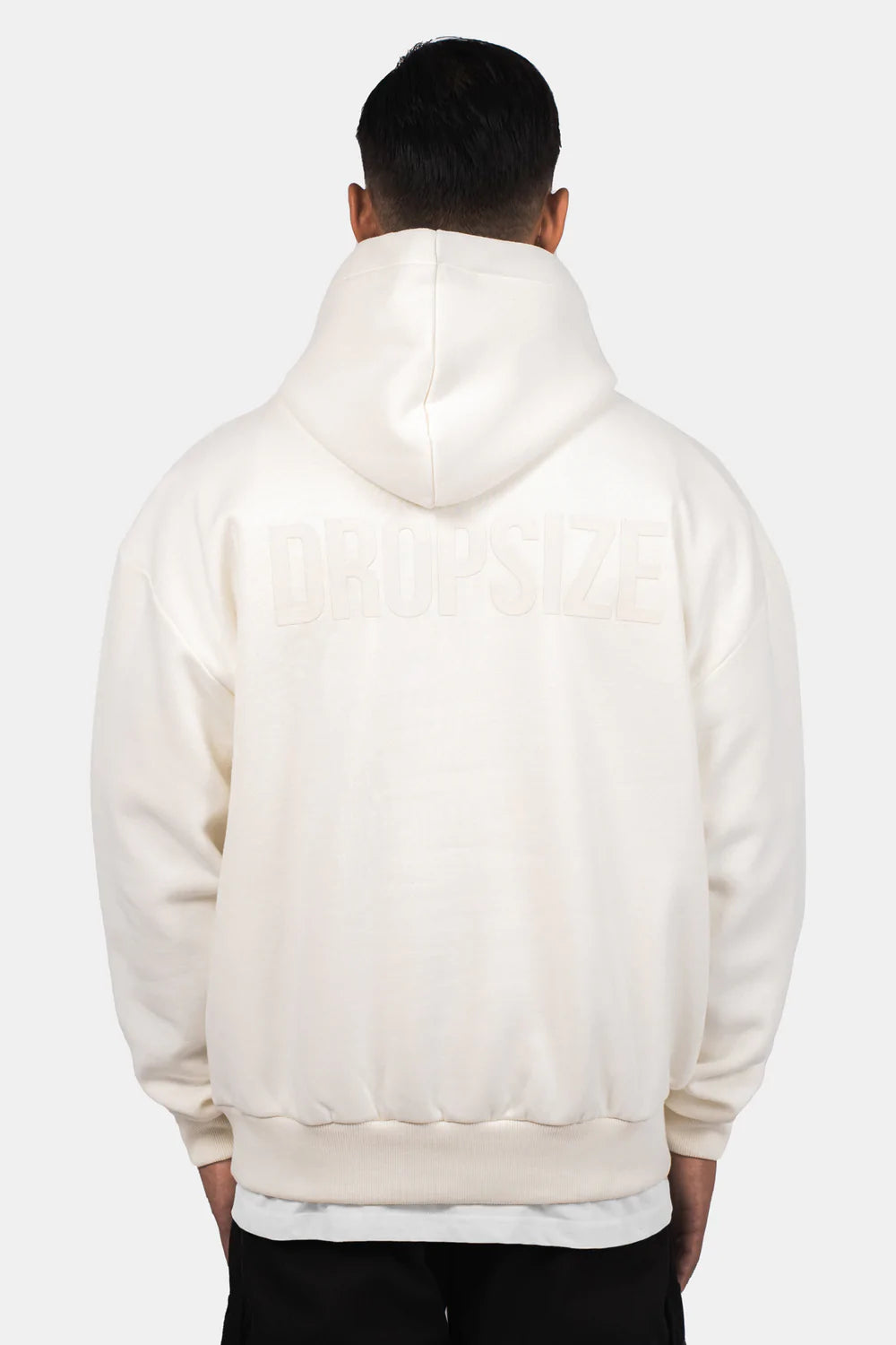 Dropsize Heavy Oversize HD Print Hoodie Creme White