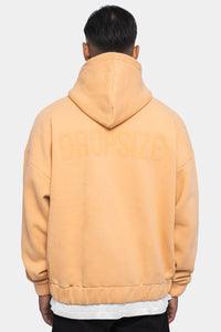 Dropsize Super Heavy Oversized HD Print Zip Hoodie Washed Peach