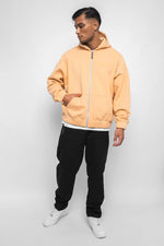 Dropsize Super Heavy Oversized HD Print Zip Hoodie Washed Peach
