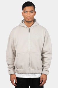 Dropsize Super Heavy Oversize Blank Zip Hoodie Moon Beam