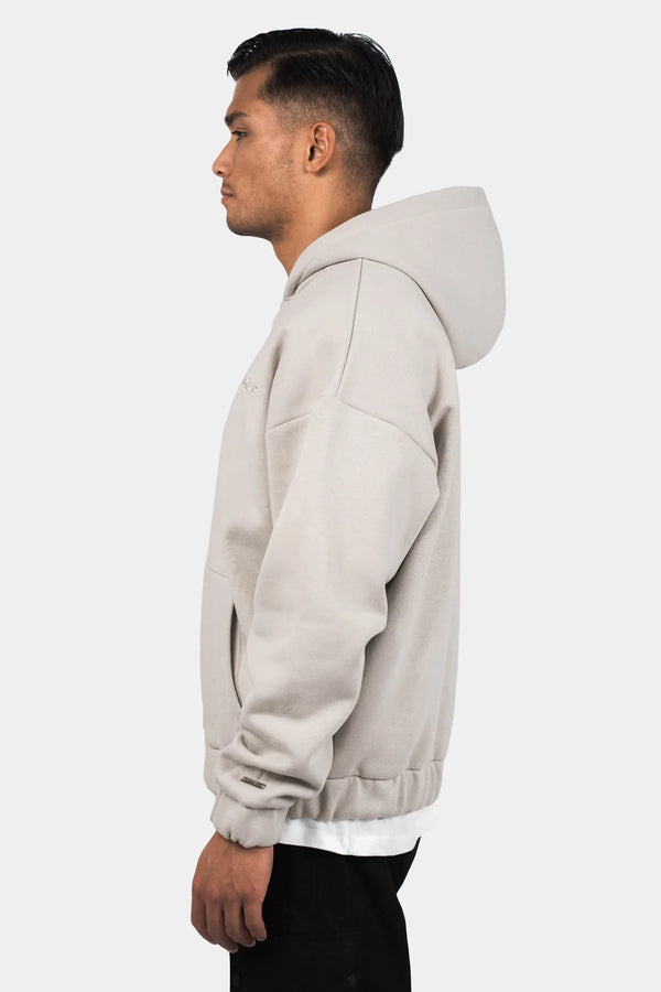 Dropsize Super Heavy Oversize Blank Zip Hoodie Moon Beam