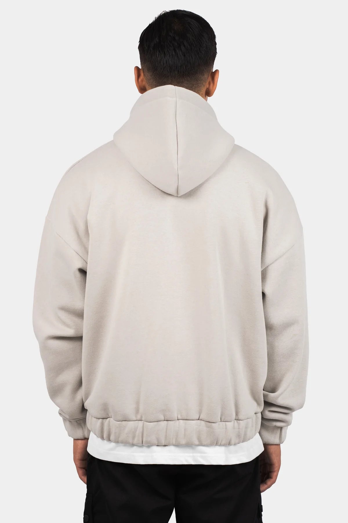 Dropsize Super Heavy Oversize Blank Zip Hoodie Moon Beam