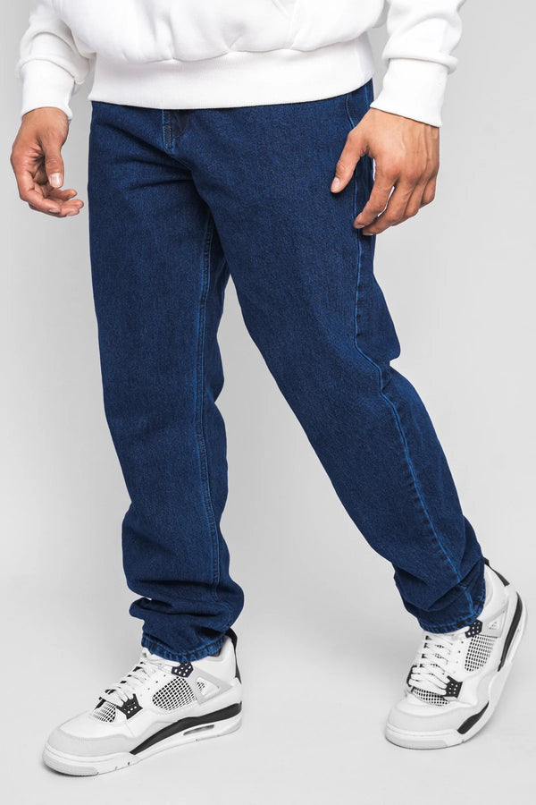 Dropsize Loose Fit Dark Blue Jeans