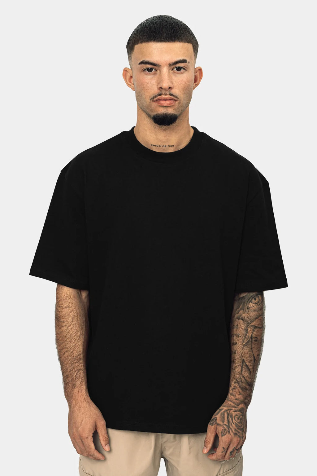 Dropsize Heavy Oversize Rubber Patch T-Shirt Black