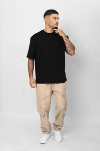 Dropsize Heavy Oversize Rubber Patch T-Shirt Black