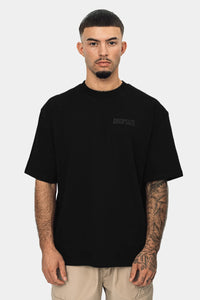 Dropsize Heavy Oversize HD Print T-Shirt Black