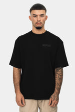 Dropsize Heavy Oversize HD Print T-Shirt Black