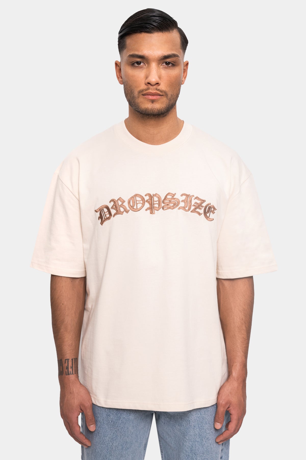 Dropsize Super Heavy Front Embo T-Shirt Coconut Milk