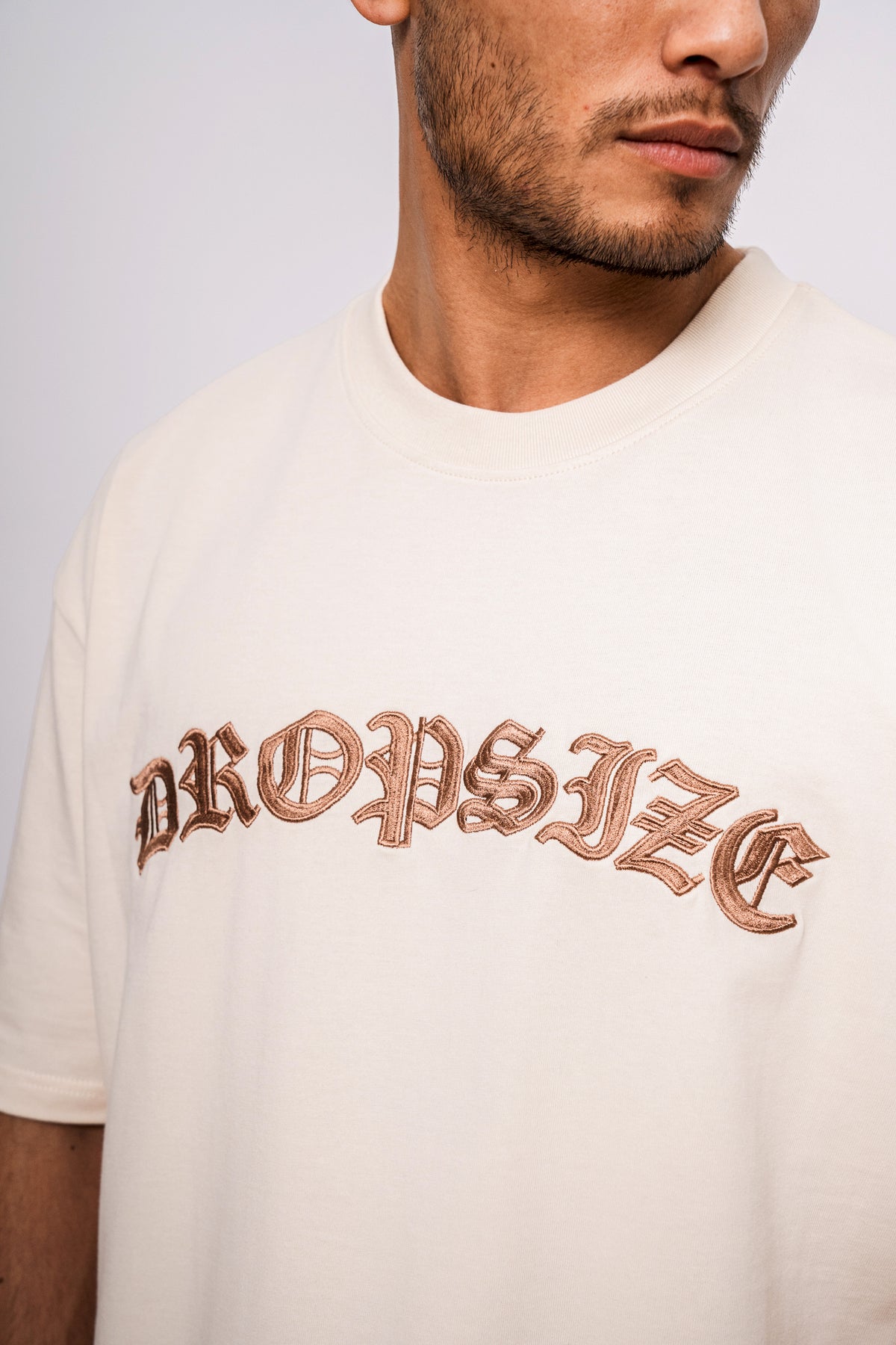 Dropsize Super Heavy Front Embo T-Shirt Coconut Milk