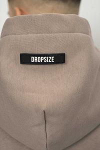 Dropsize Heavy Oversize Rubber Patch Hoodie Silver Mink