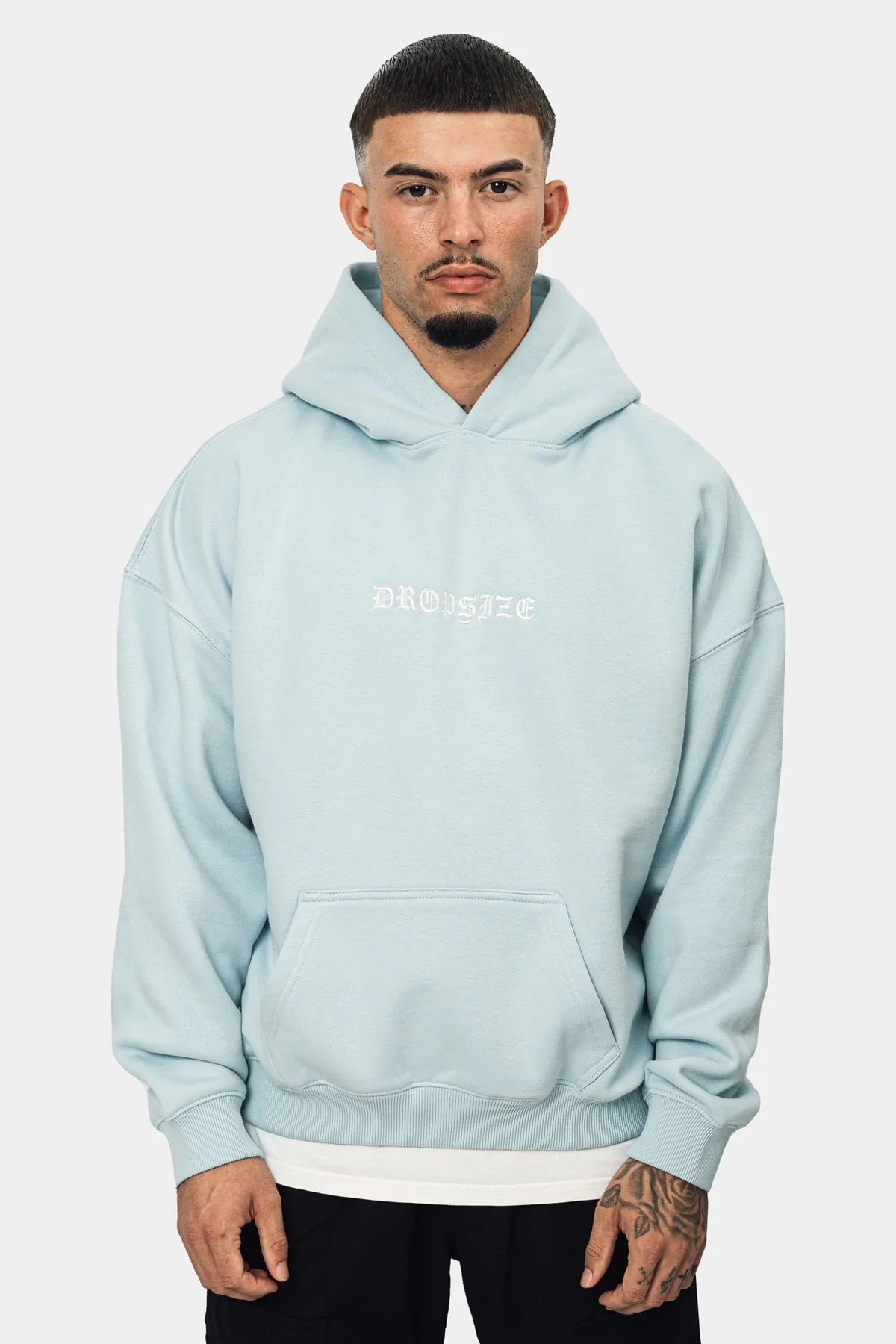 Dropsize Heavy Oversize Crime Hoodie Baby Blue