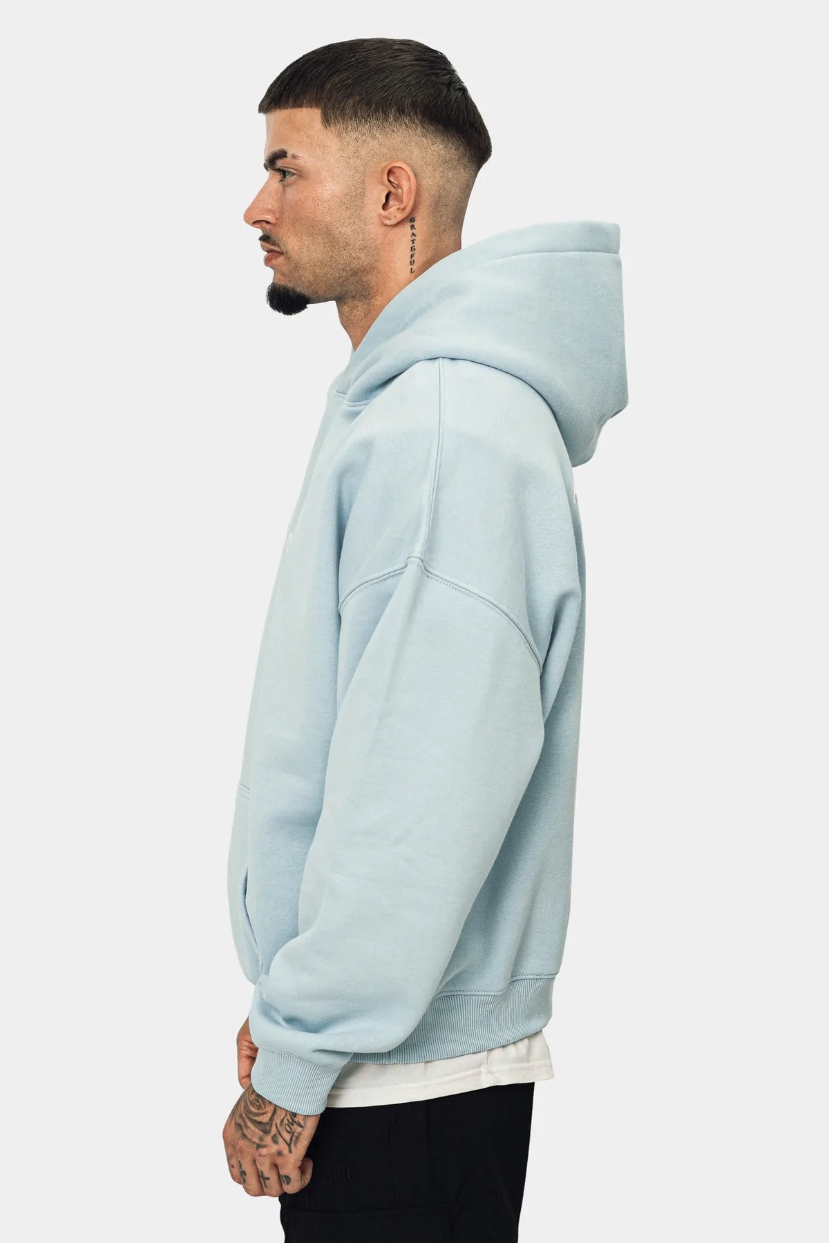 Dropsize Heavy Oversize Crime Hoodie Baby Blue