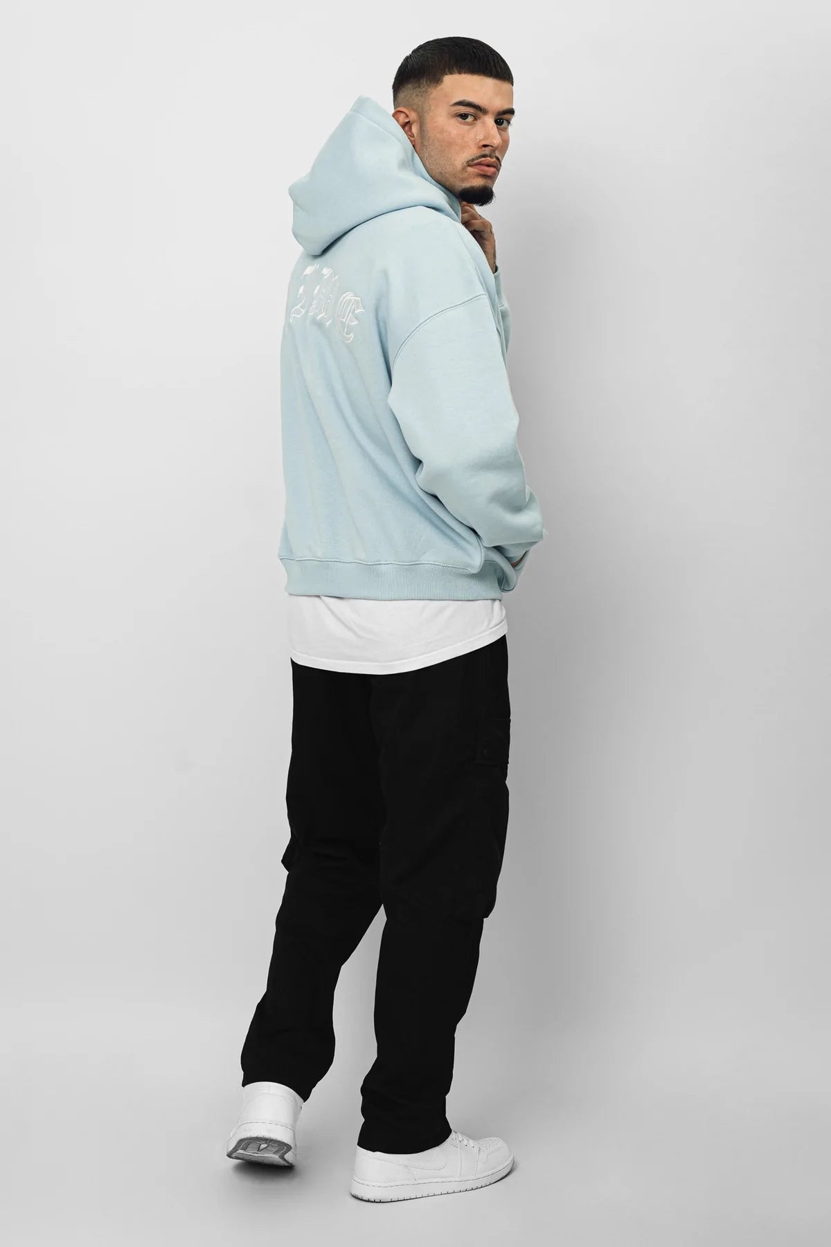 Dropsize Heavy Oversize Crime Hoodie Baby Blue