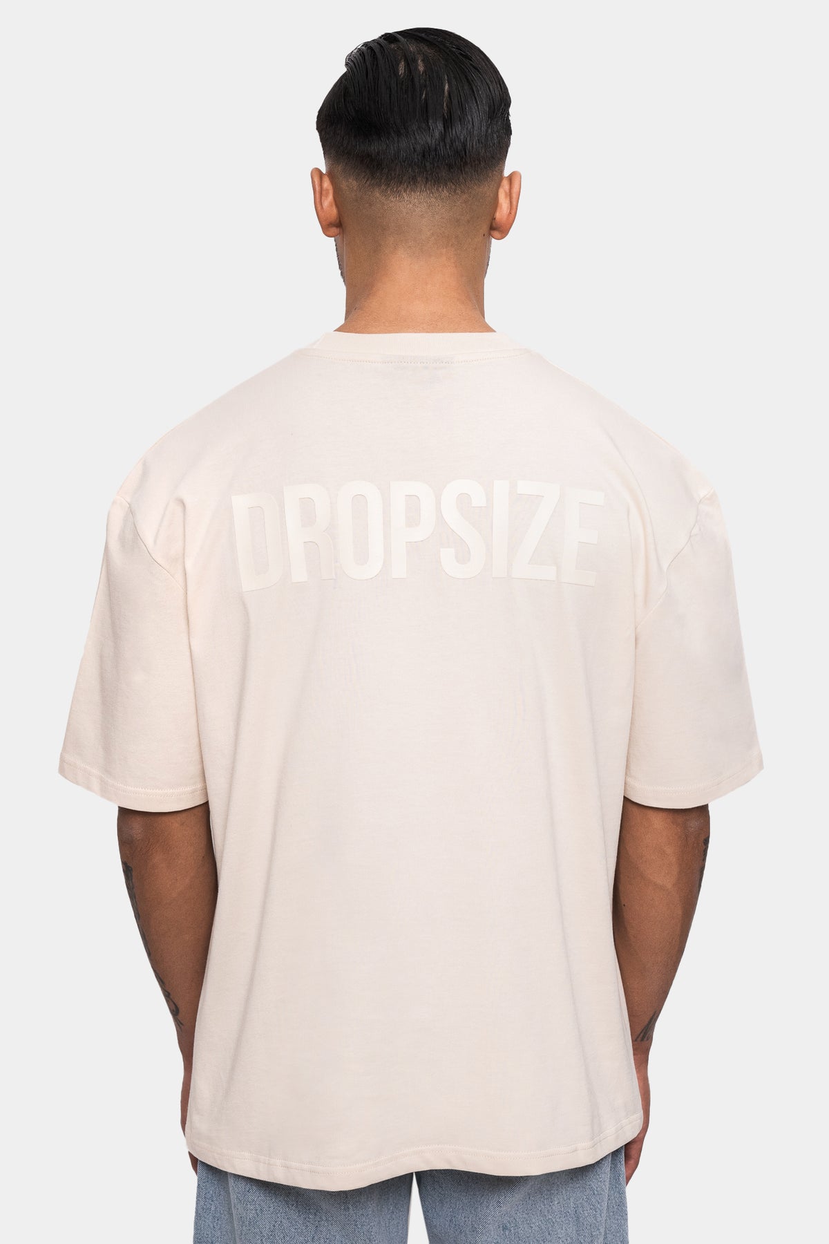 Dropsize Heavy Oversize HD Print T-Shirt Coconut Milk