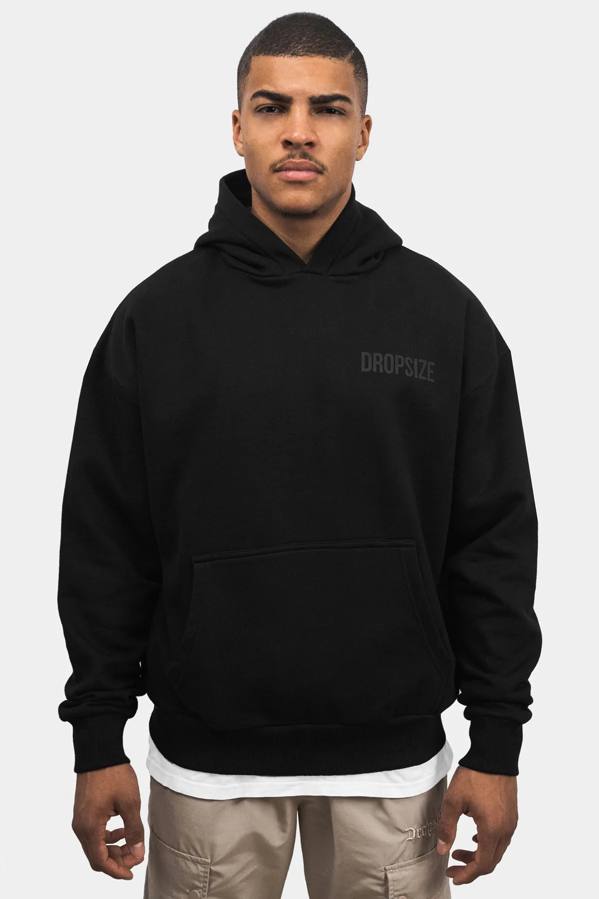 Dropsize Heavy Oversize HD Print Hoodie Black