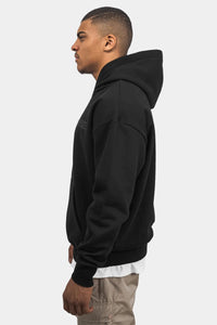 Dropsize Heavy Oversize HD Print Hoodie Black