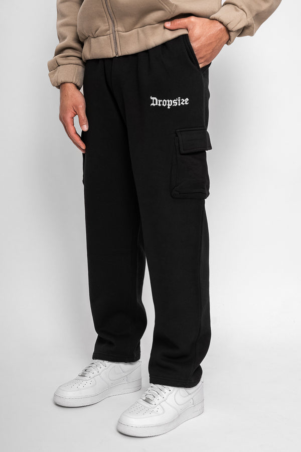 Dropsize Straight Leg Cargo Sweat Pant Black