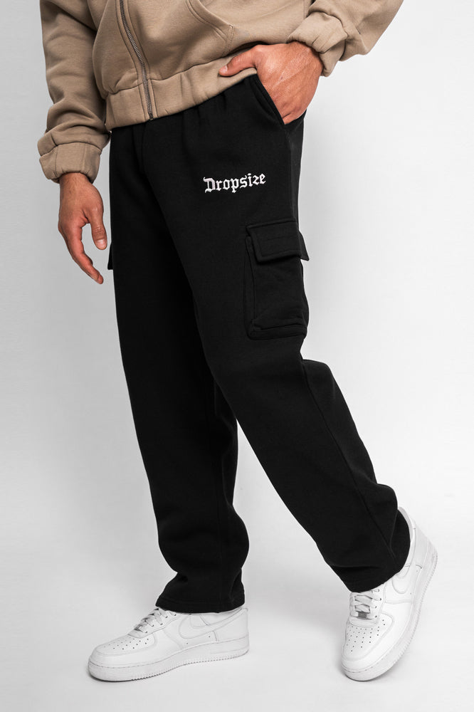 Dropsize Straight Leg Cargo Sweat Pant Black