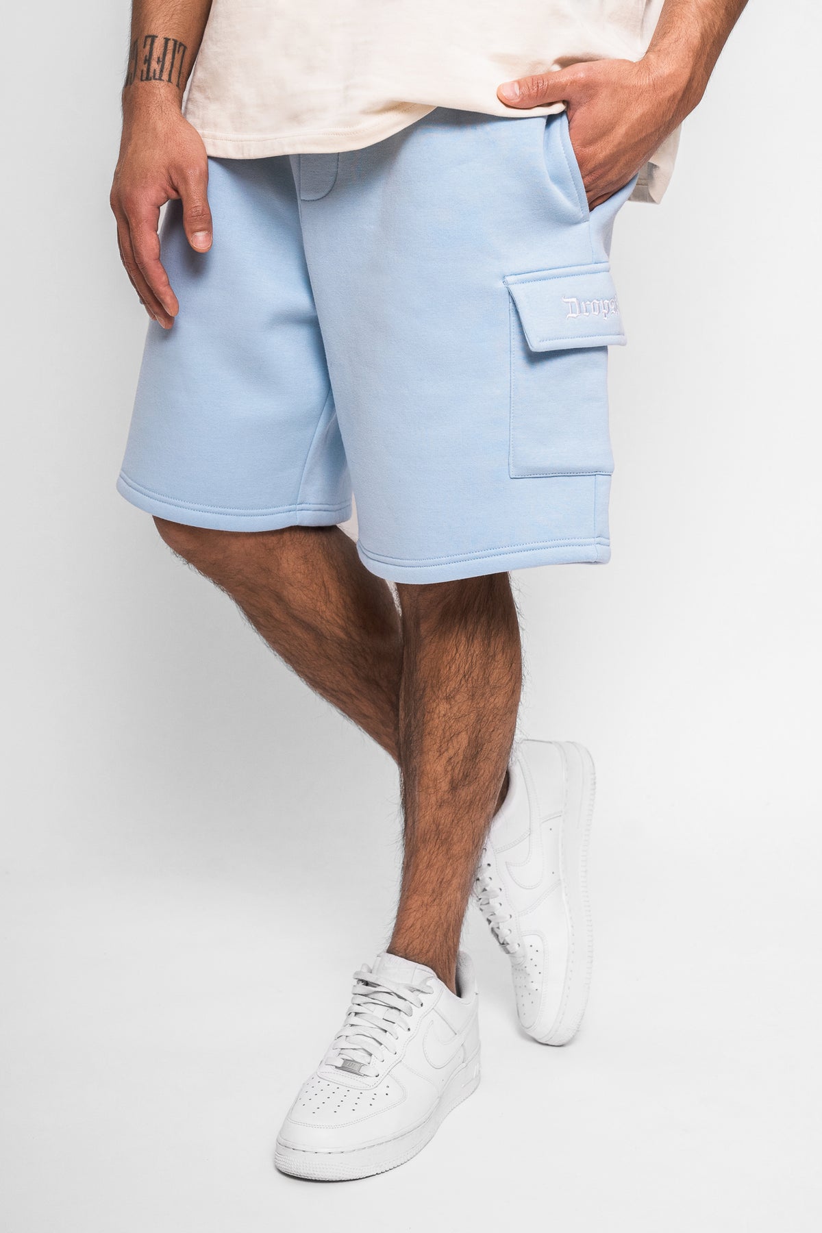 Dropsize Heavy Cargo Sweat Shorts Blue