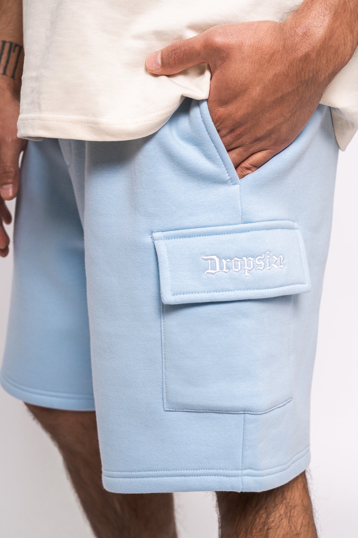 Dropsize Heavy Cargo Sweat Shorts Blue