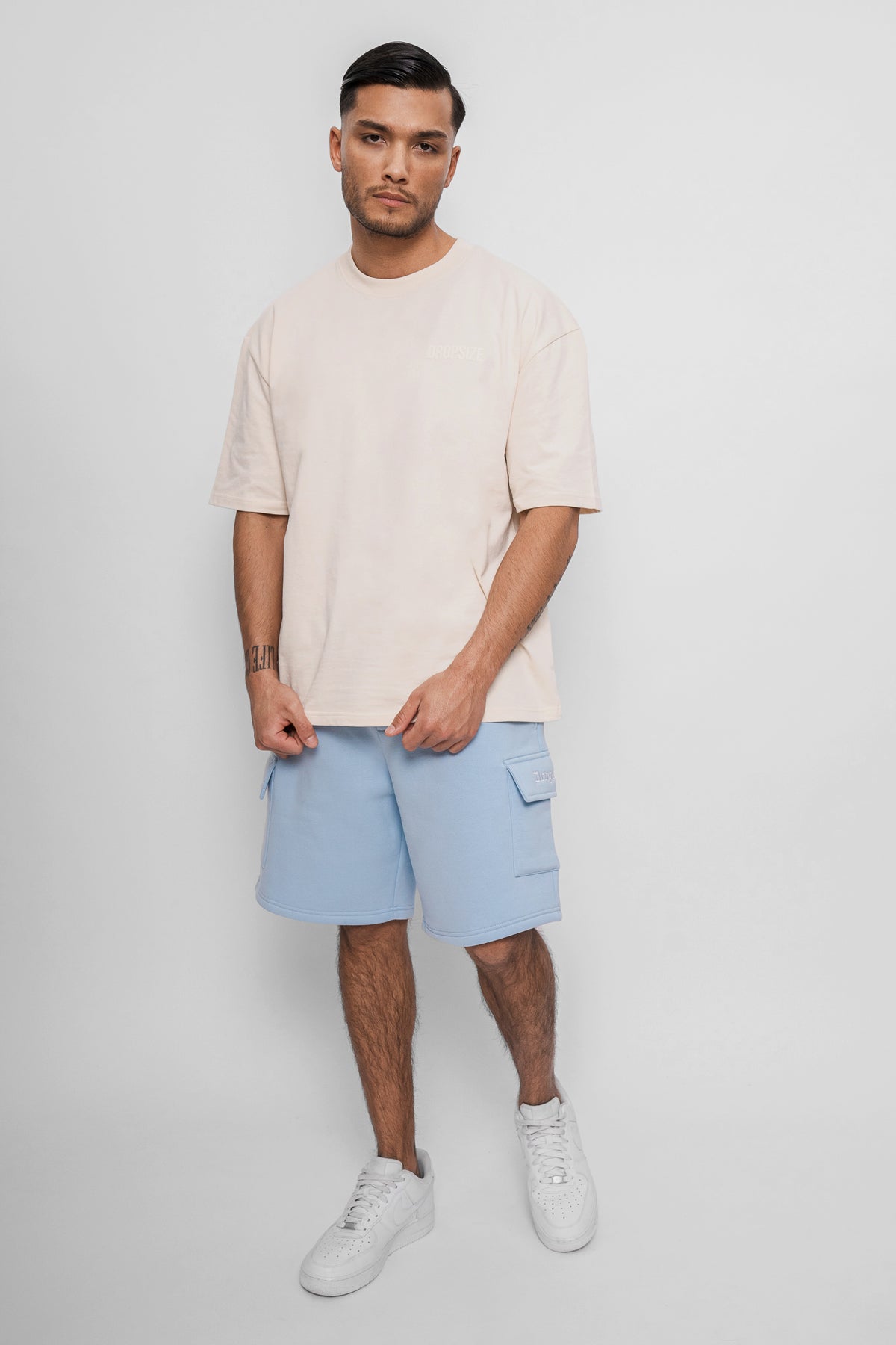 Dropsize Heavy Cargo Sweat Shorts Blue