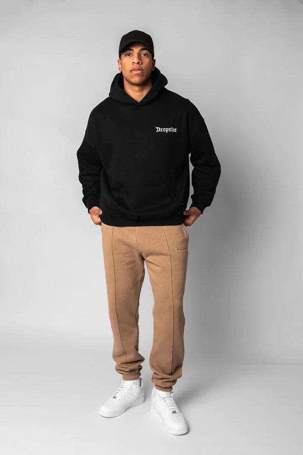 Dropsize Heavy Oversize Embo Hoodie Black