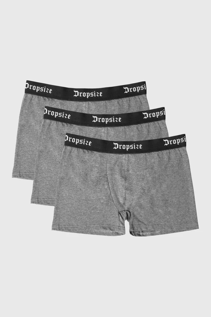 Dropsize Boxershorts 3er Pack Grey Melange