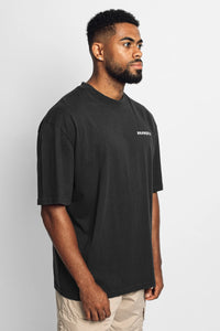 Dropsize Heavy Oversize Circle T-Shirt Washed Black