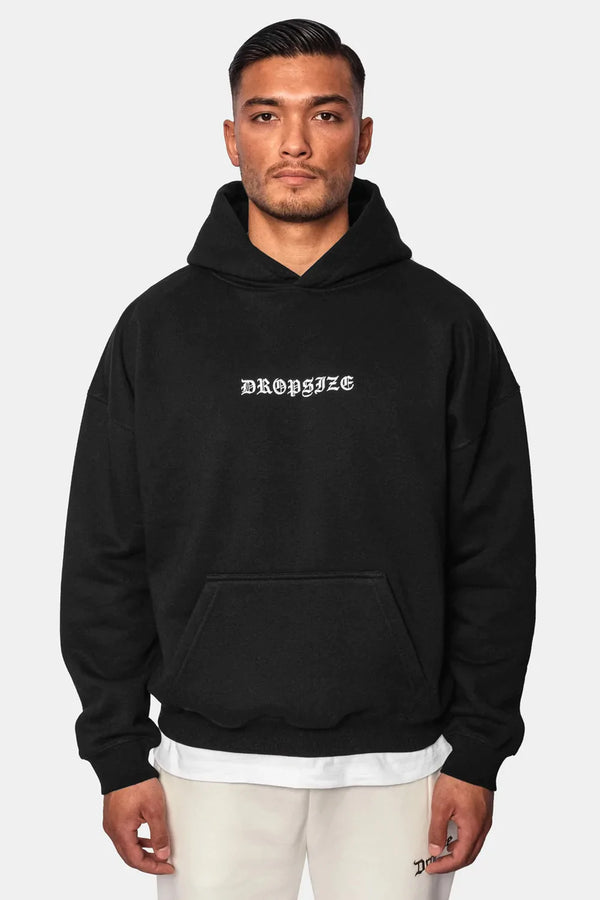 Dropsize Heavy Oversize Crime Hoodie Black