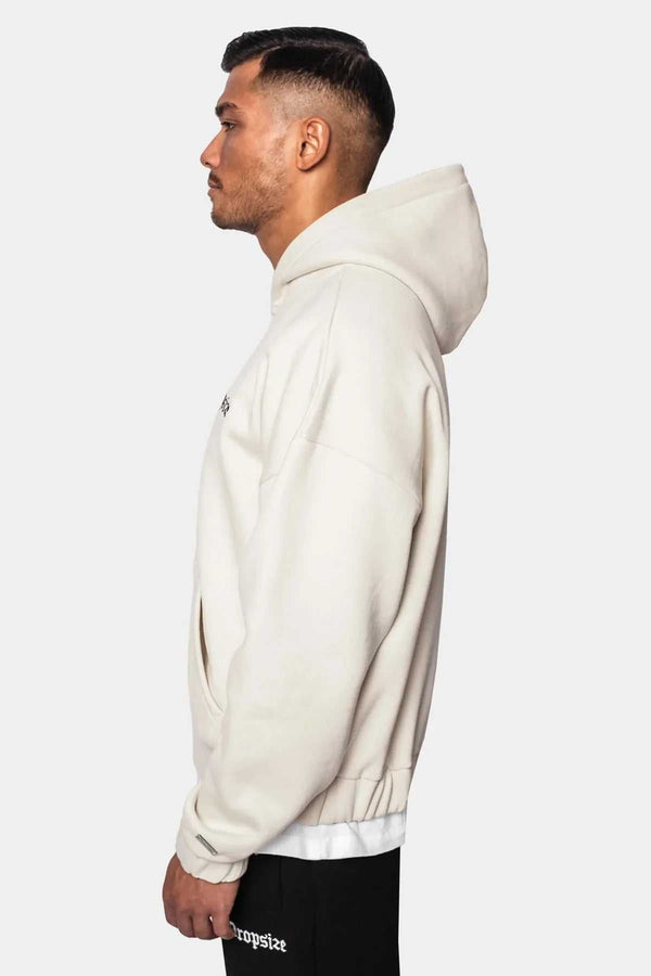 Dropsize Super Heavy Oversize Blank Zip Hoodie Coconut Milk