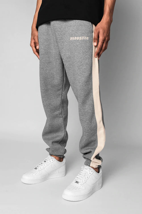Heavy Side Stripe Sweatpants Heather Grey